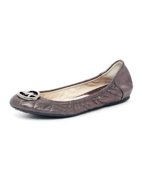 michael kors silver ballet flats|Michael Kors quilted ballet flats.